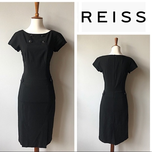 black short sleeve sheath dress